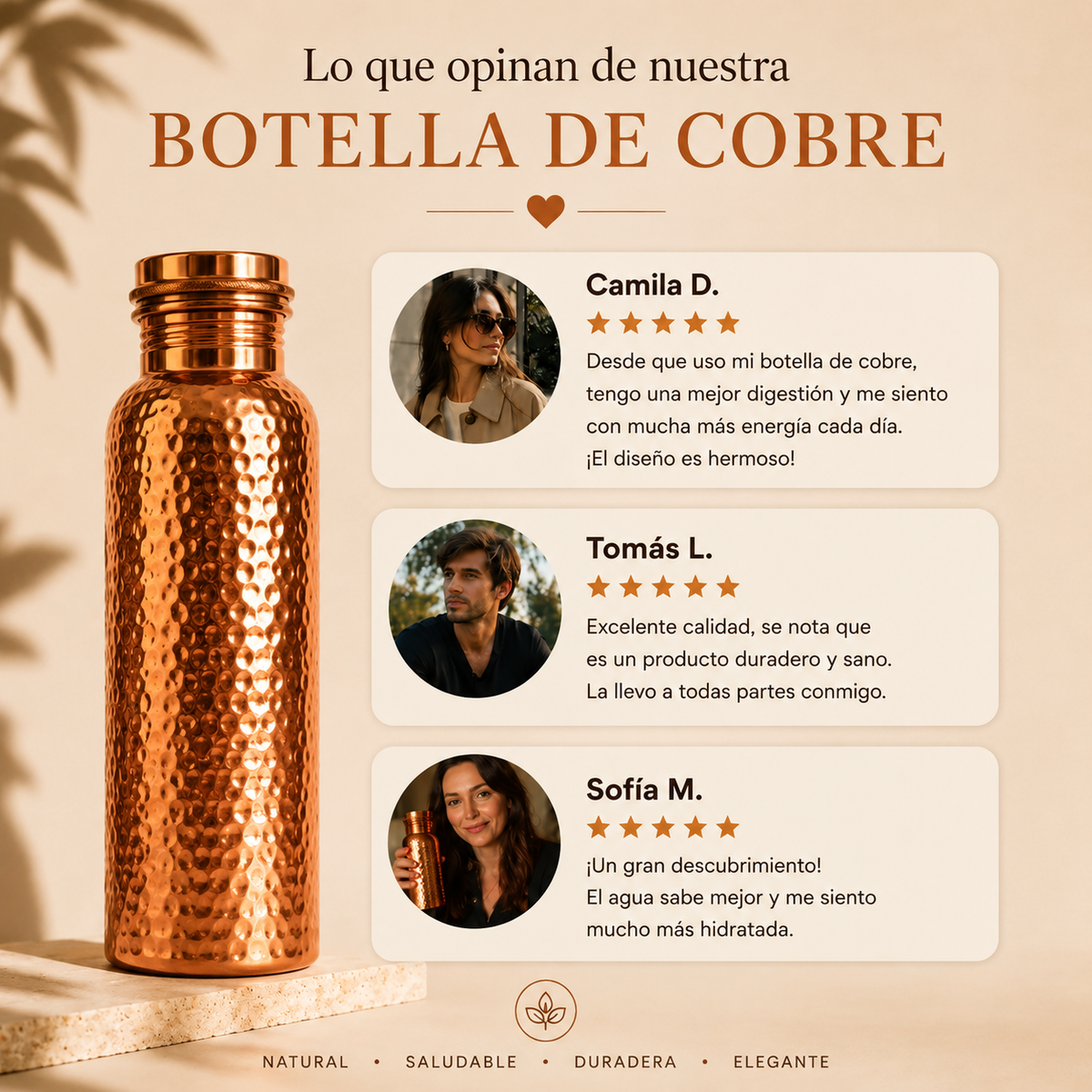 Botella de agua Alma Cobre™