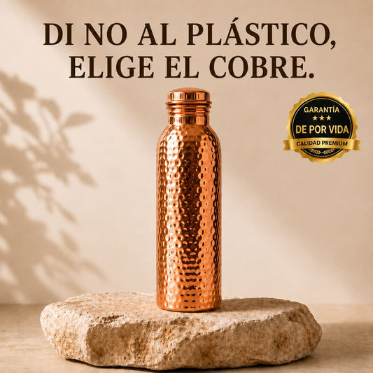 Botella de agua Alma Cobre™ | Agua purificada naturalmente, sin plástico